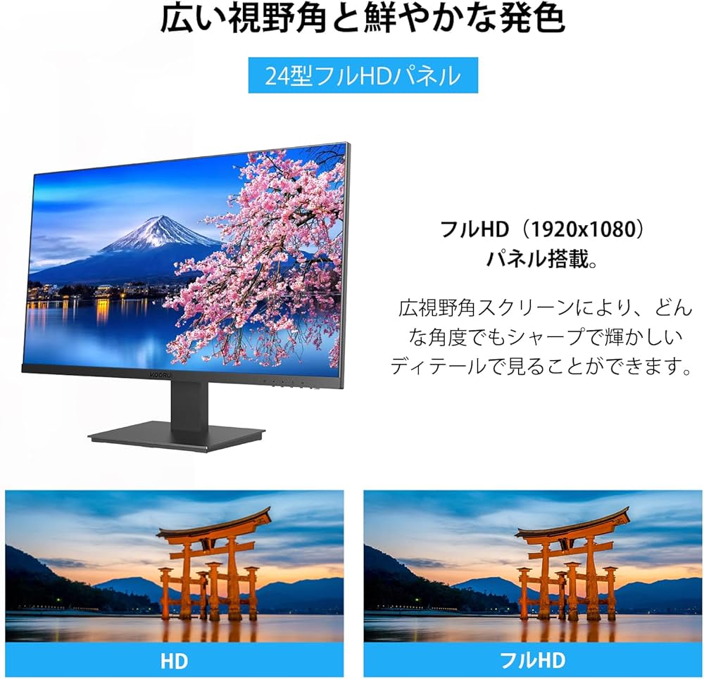 Amazon.co.jp: KOORUI モニター 23.8インチ 24N1A ディスプレイ VA非