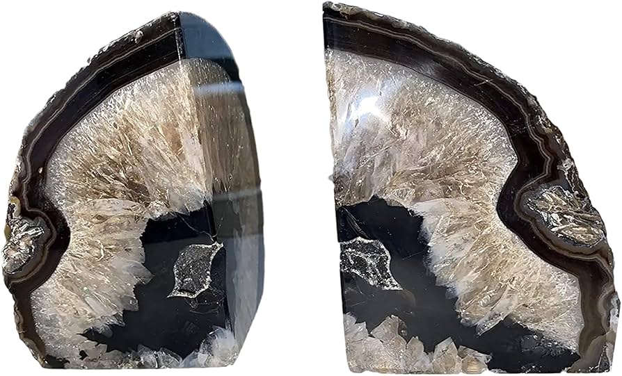 Amazon.co.jp: アゲート・瑪瑙のブックエンド ゴム製緩衝付き 4-6LBS