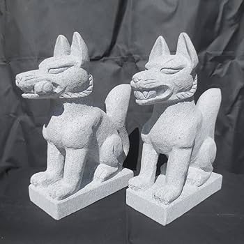 Amazon.co.jp: お稲荷さん きつね キツネ 狐 一対 10寸 お稲荷 お狐様