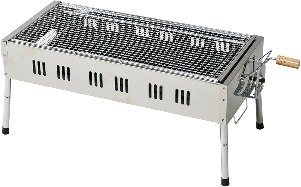 Amazon | [キャンパーズコレクション 山善] 網の高さを調整できるBBQ