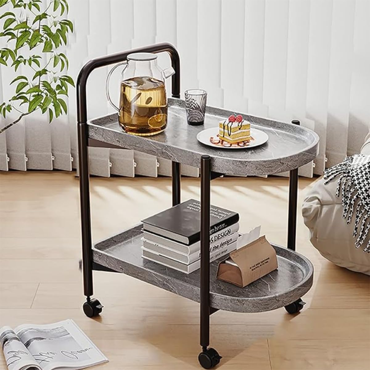 Amazon.co.jp: サービングカートサービスワゴン キッチンワゴン 2段