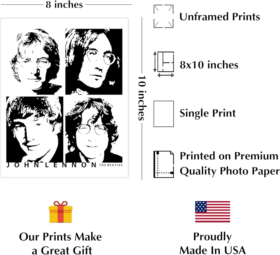Amazon.com: AMERICAN LUXURY GIFTS John Lennon 4 Faces - Beatles