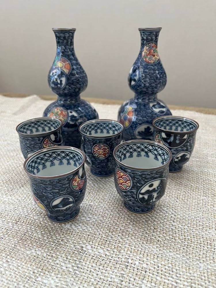 Amazon.co.jp: 初代 山本壹楽 壹楽窯 酒器セット 京焼 清水焼 : 文房具