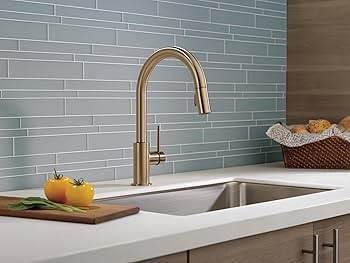 Delta Trinsic Brushed Gold Kitchen Faucet with Pull Down Sprayer