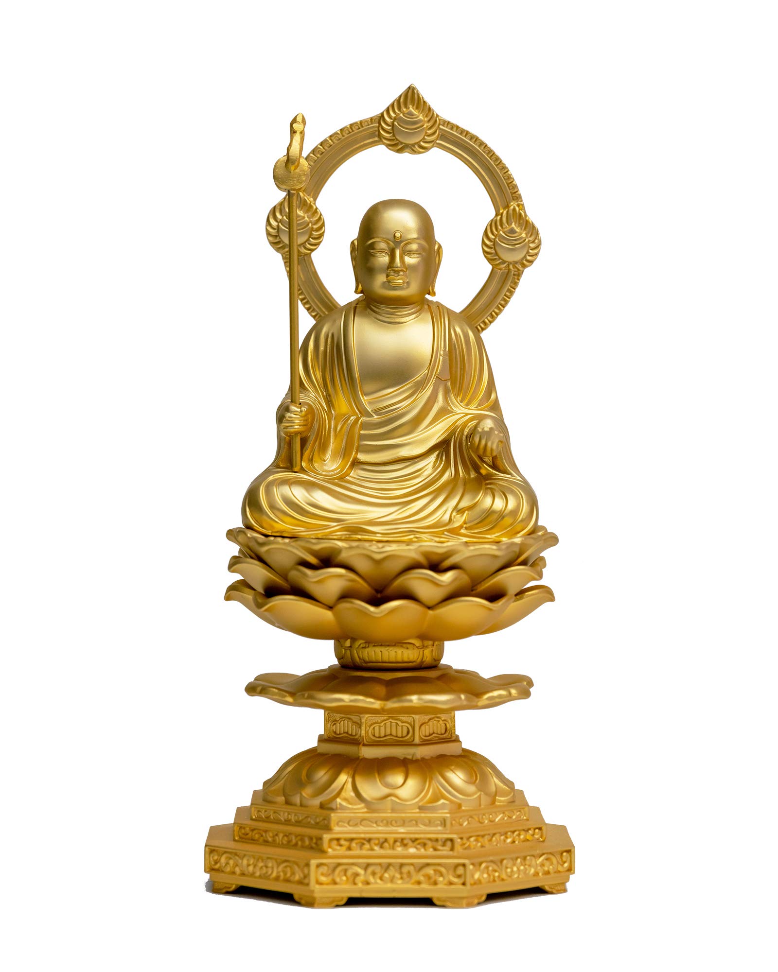 Amazon｜仏像 地蔵菩薩座像 14.5cm(金メッキ/24金) 仏師：牧田秀雲