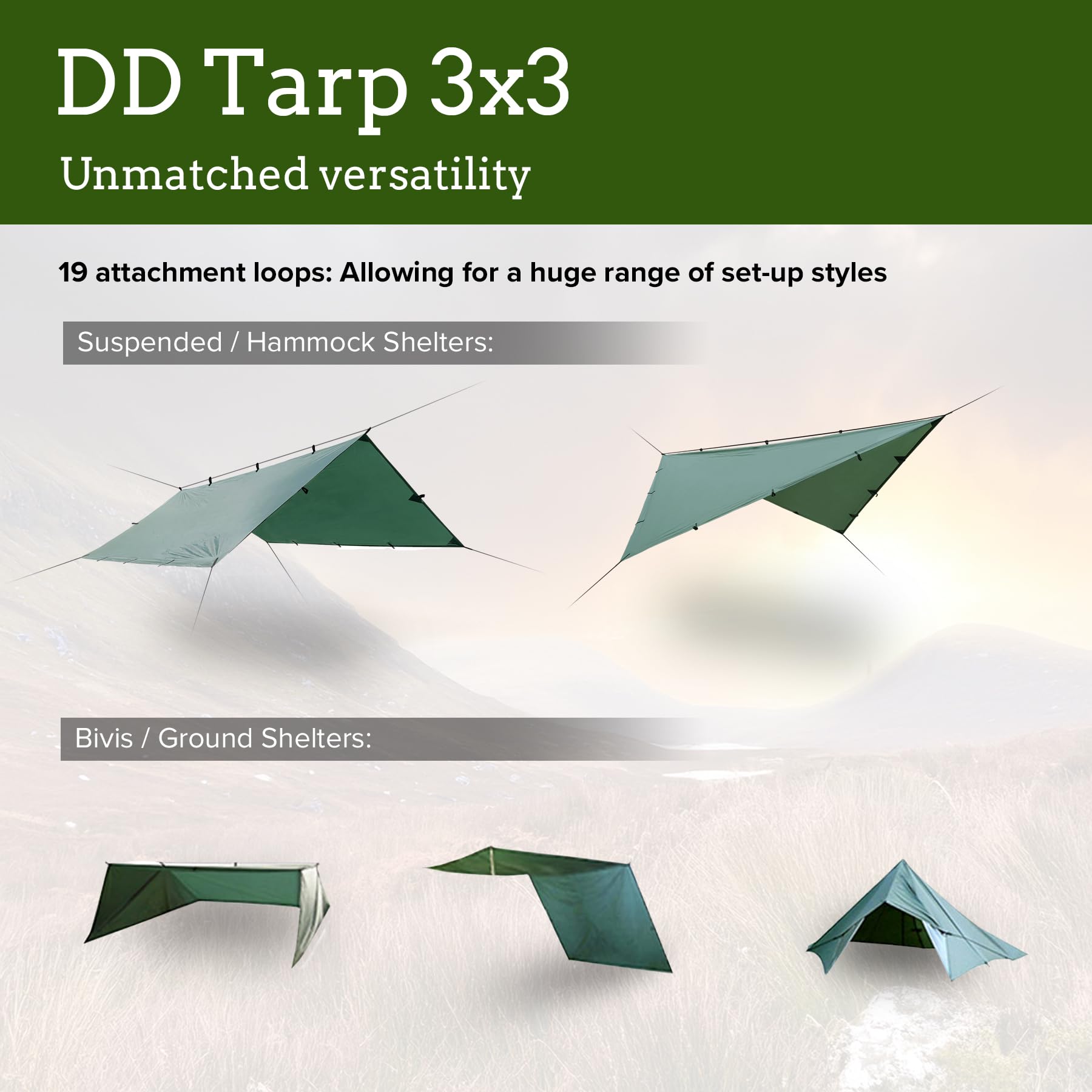 Amazon | DD Hammocks DD タープ 3×3 フォレストグリーン 日本正規品