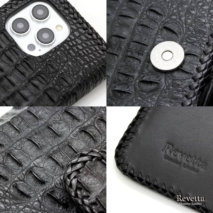 Amazon.co.jp: iPhone14Pro 用 ケース 手帳型 クロコダイル ワニ革