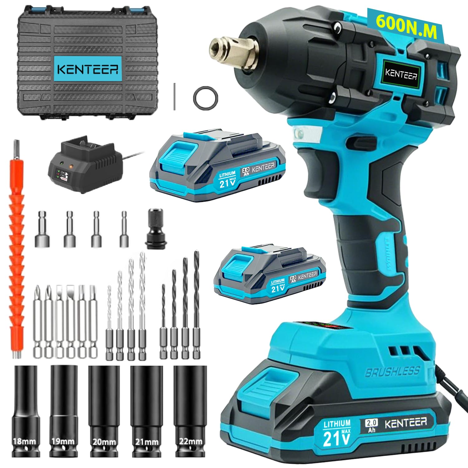 Amazon | 電動インパクトレンチ 21V 600Nm ブラシレスモーター 充電式