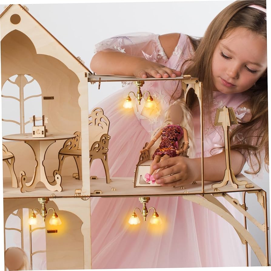 Amazon.co.jp: 1:12ドールハウスライト、ミニ3ヘッドドールハウス