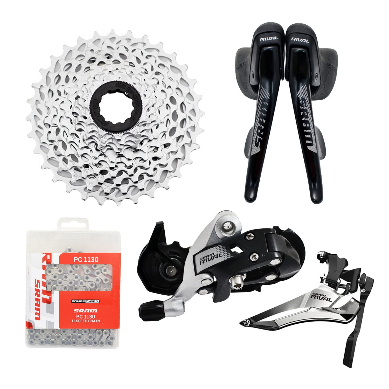 Amazon.co.jp: SRAM Rival 22 2x11 Speed Road Gravel Groupset Kit 6