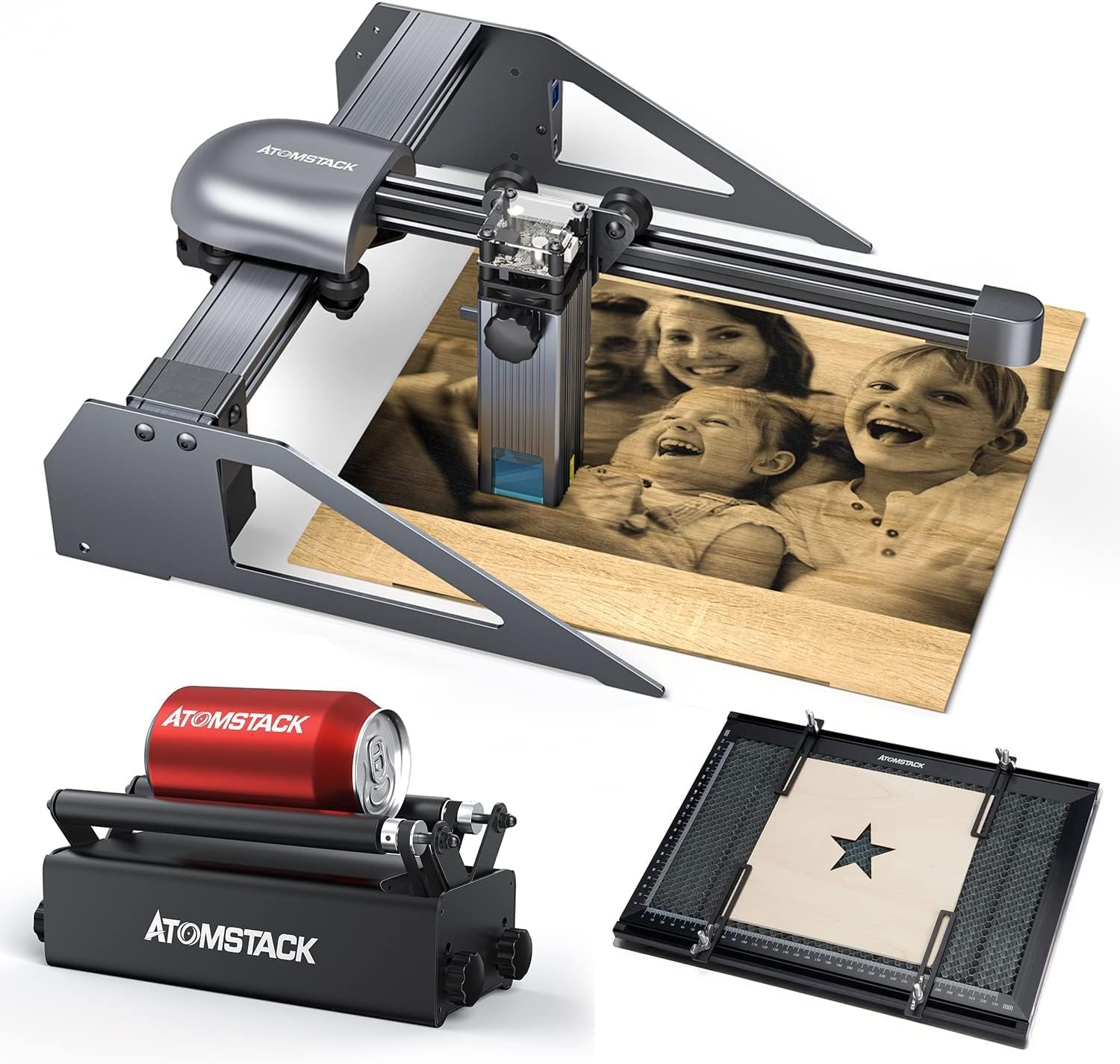 Amazon | ATOMSTACK P7 M40レーザー彫刻機、カッター、40W、ポータブル