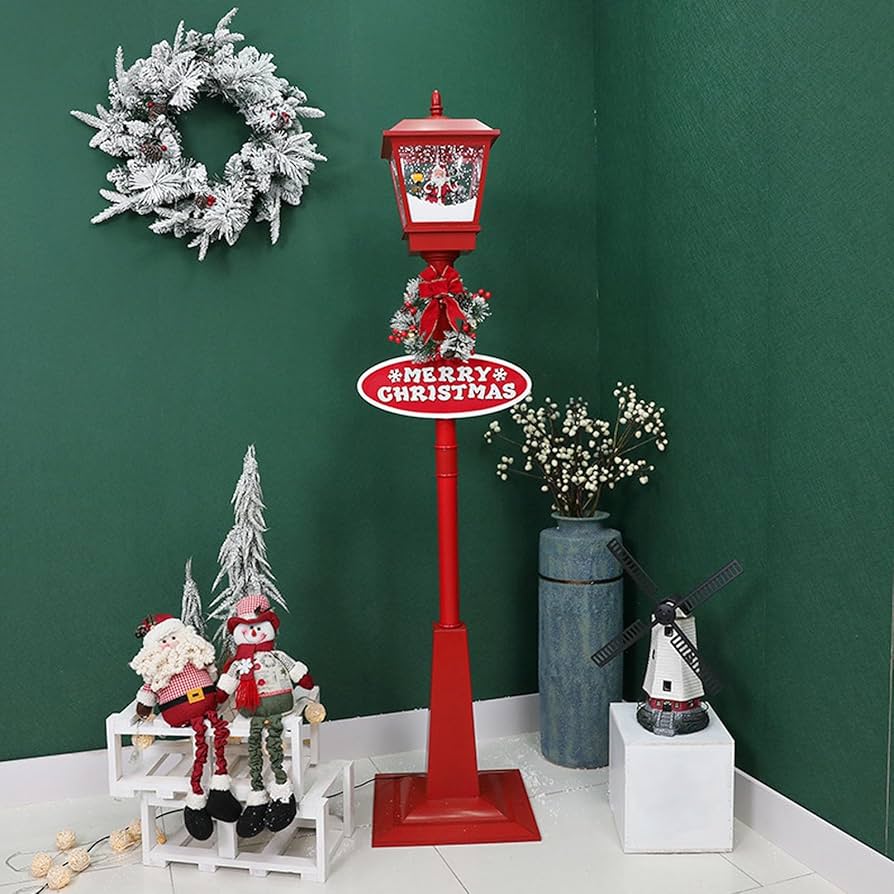 Amazon.co.jp: 街灯 クリスマス街灯 クリスマスの雪の街灯 屋外装飾