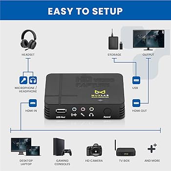 Amazon.com: MuxLab Video Capture Recorder Device | HDMI to USB