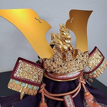 Amazon | 品 正絹威 鎧師 龍玉作 大鍬形之兜 五月人形 漆塗り収納 大
