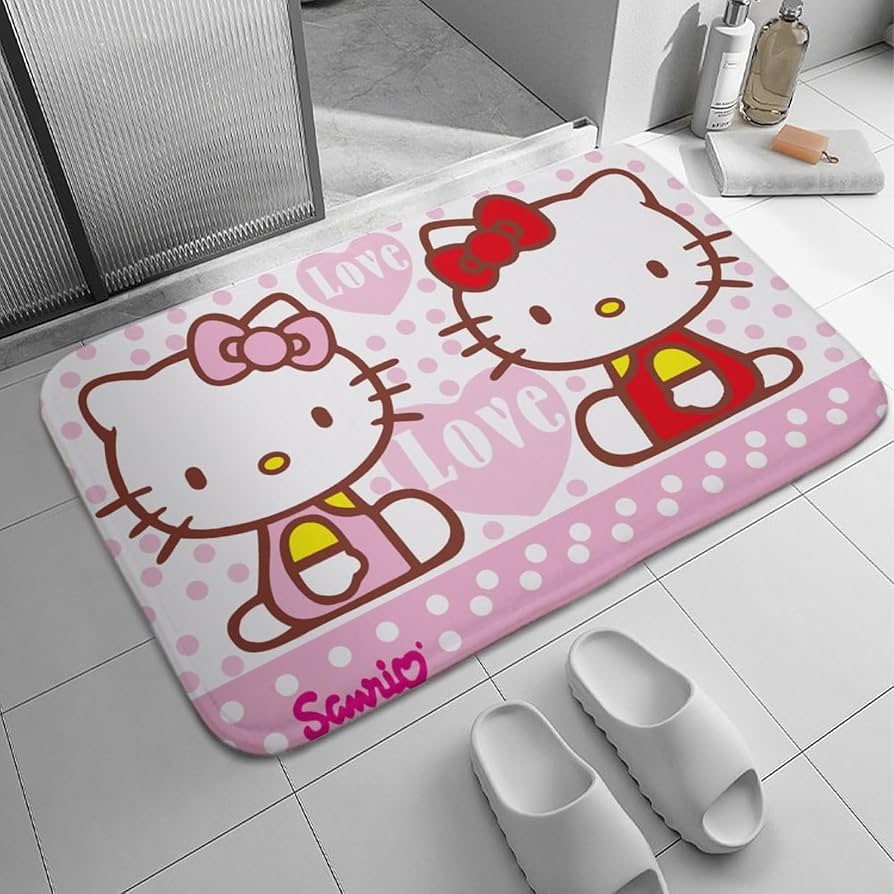 Amazon｜ハローキティ バスマット 速乾 洗える お風呂マット 滑り止め