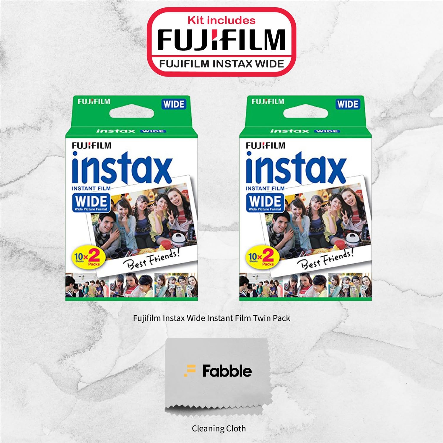 Amazon.com : Fujifilm Wide Instant Film Twin Pack X2 (40 Sheets) +