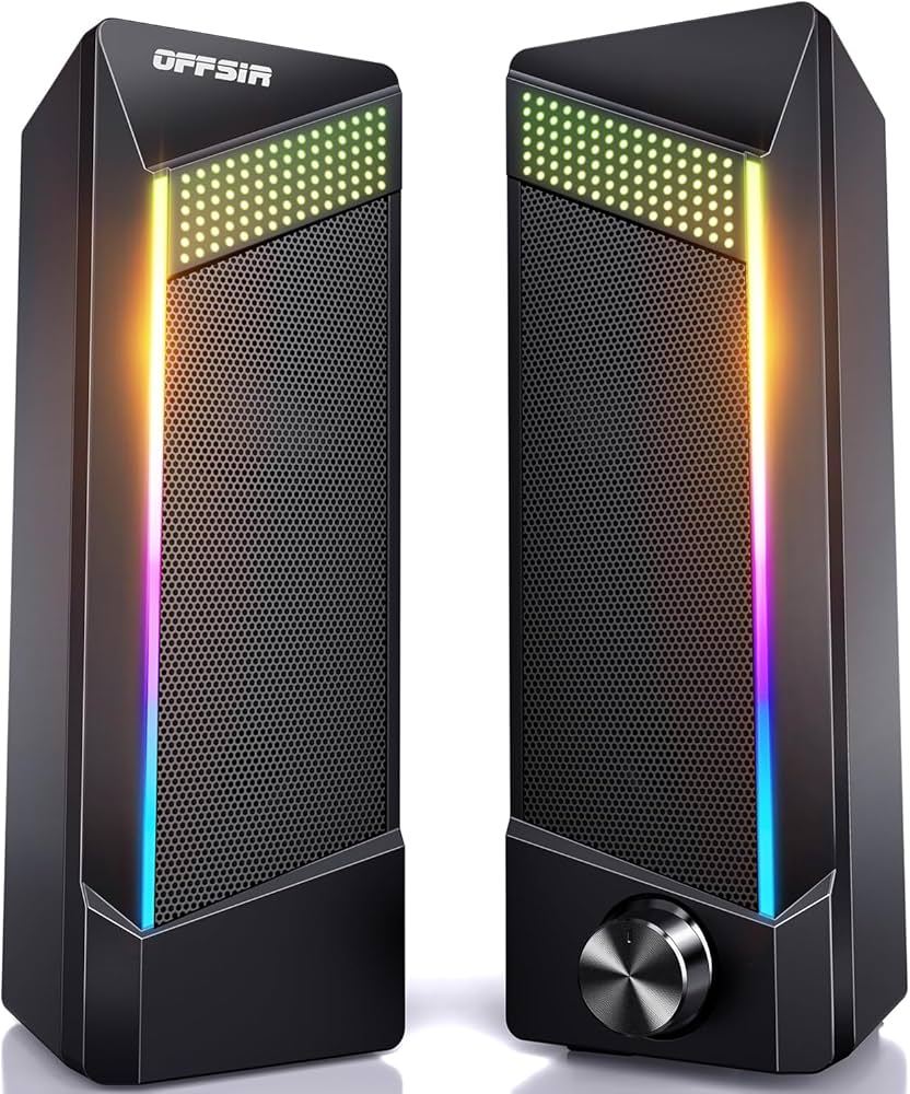 Amazon.co.jp: OFFSIR PCスピーカー ゲーミングスピーカー USB有線 RGB