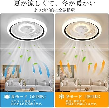 Amazon.co.jp : シーリングファンライト ZXhome 50cm 扇風機 一台二役