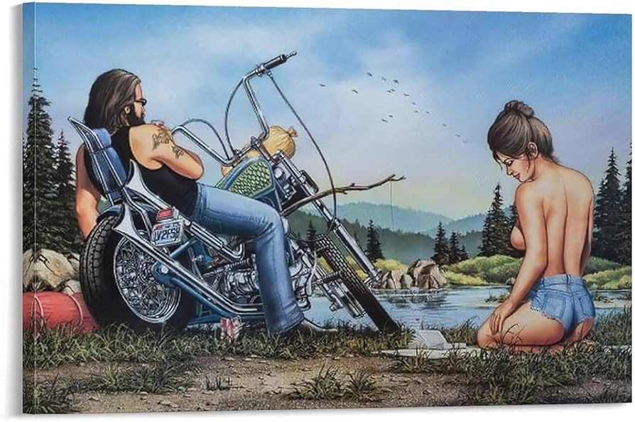 Amazon.com: Artist David Mann Motorcycle Art Painting Poster