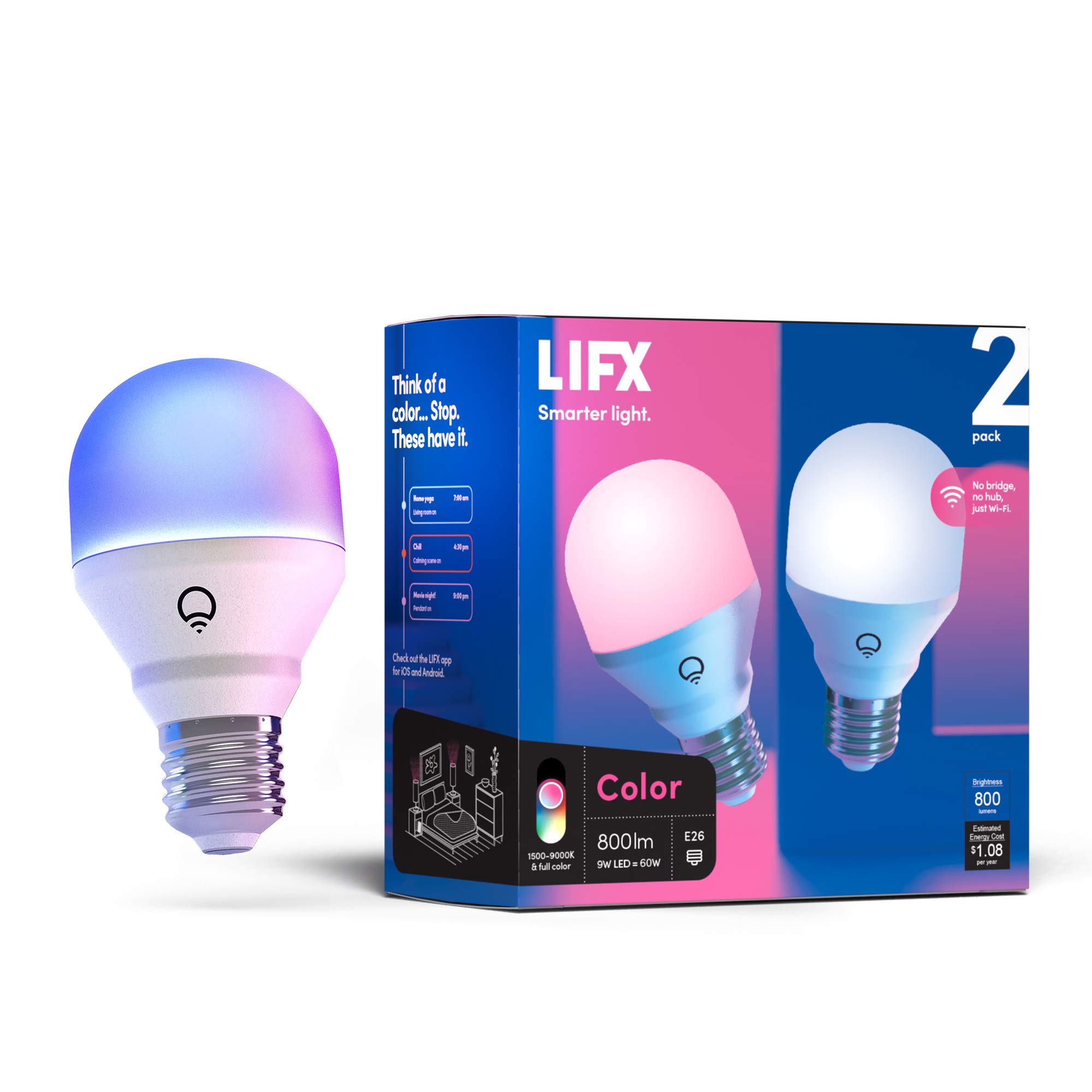 Amazon | LIFX Color A19 800 lumens, Billions of Colors and Whites