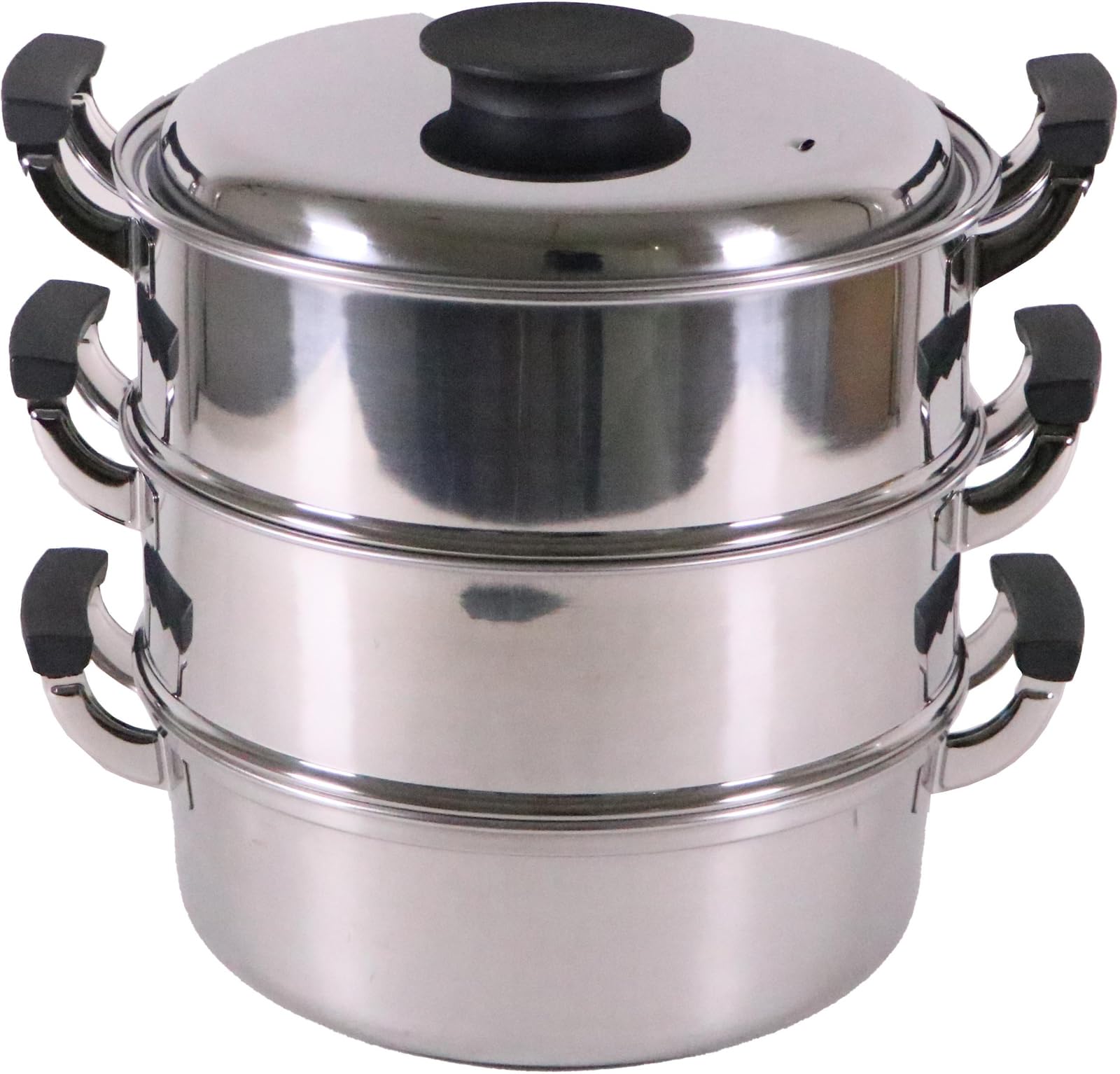 Amazon｜神子島製作所 桃印 18-0丸型蒸器 3段29cm｜蒸し器・せいろ