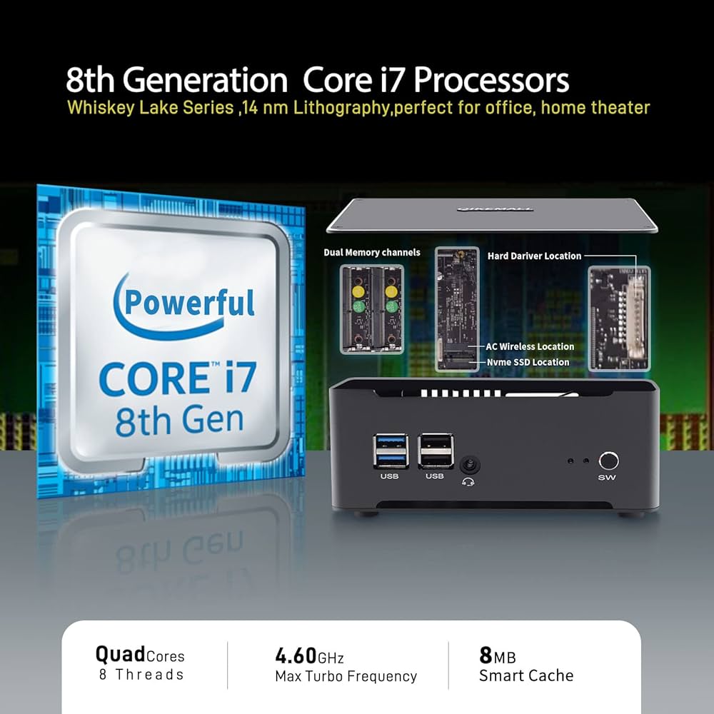 Amazon.co.jp: ミニPC Windows11 Pro 4K対応 Core i7-8565U,小型pc