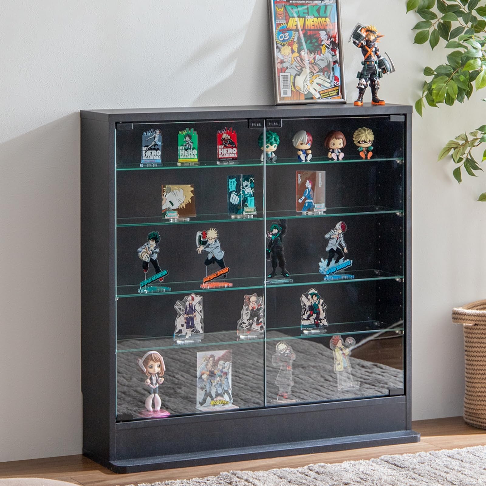 Amazon.co.jp: 家具350 コレクションケース 幅80 ガラス シェルフ 収納