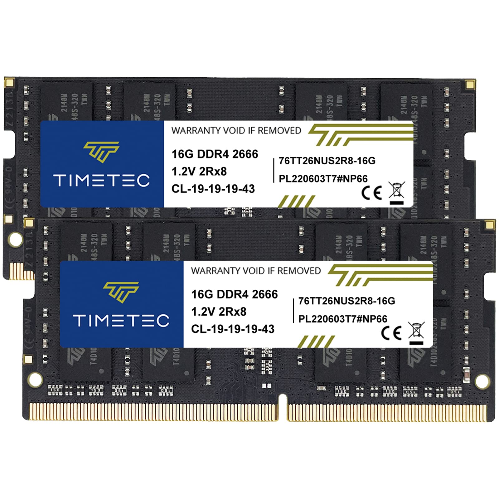Timetec 32GB KIT(2x16GB) DDR4 2666MHz PC4-21300 Non-ECC Unbuffered