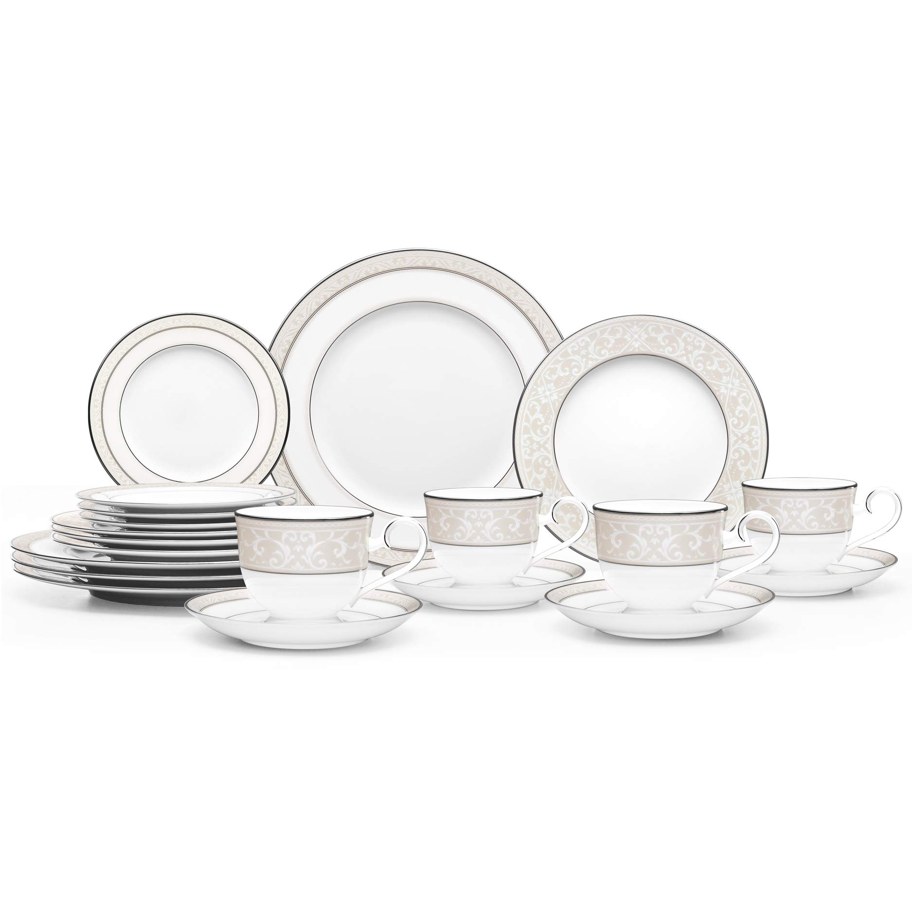 Amazon.com | Noritake Montvale Platinum 20-Piece Dinnerware Set