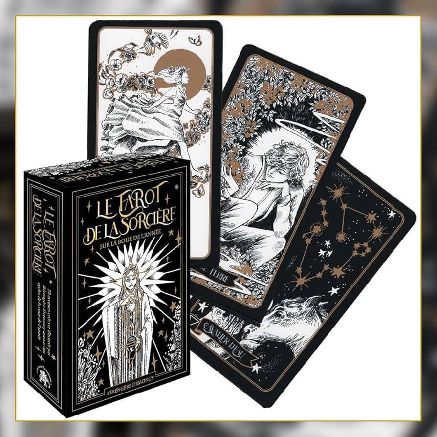 Amazon.co.jp: ?金縁?ファンタジックなフランスのモノクロタロット