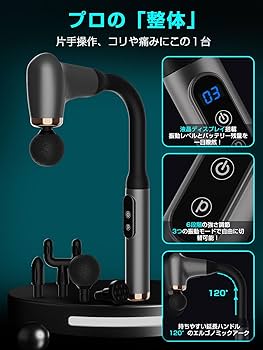 Amazon | 筋膜リリースガン ハンディタイプ 【液晶ディスプレイ搭載
