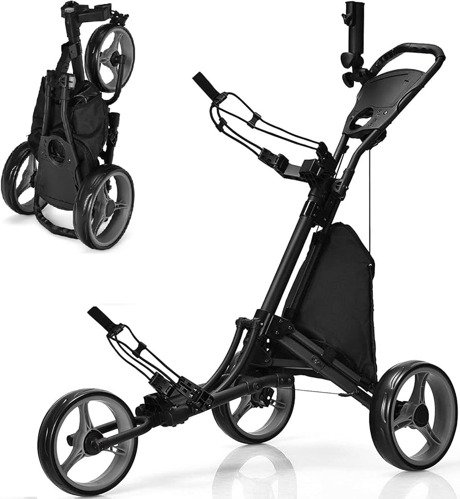 Amazon.co.jp: GYMAX ゴルフカート 手引き 3輪 折りたたみ 収納