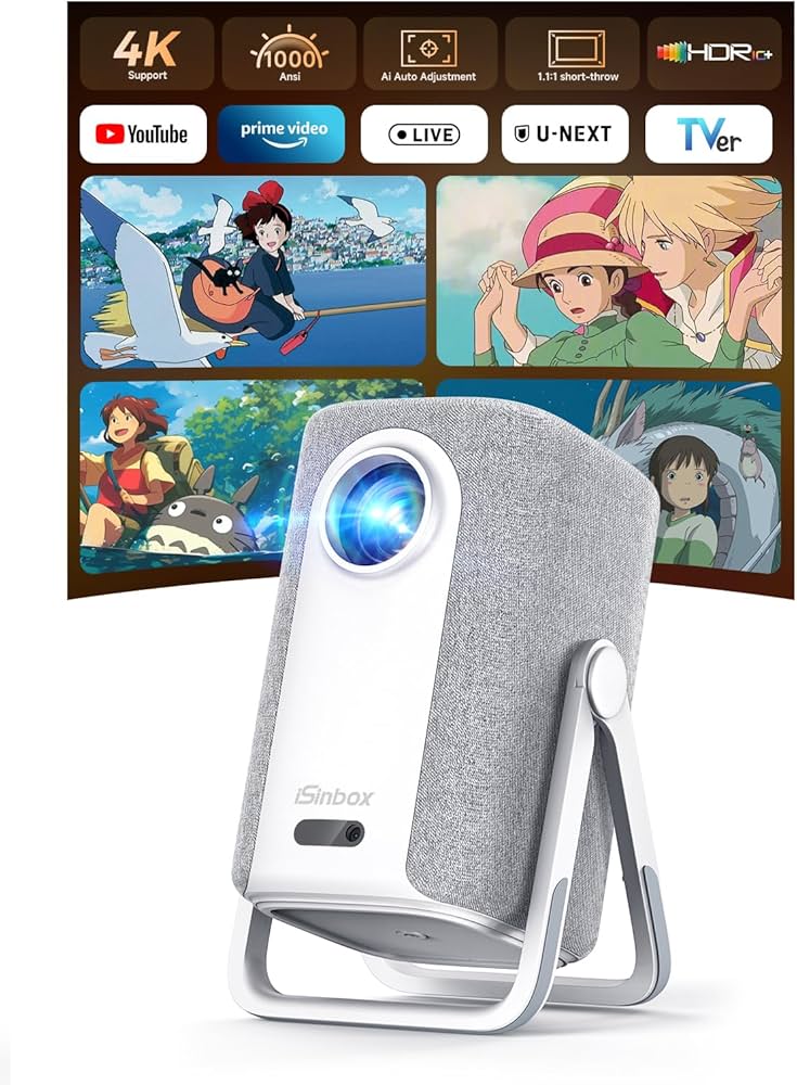 Amazon | 【360°回転・1.1:1短焦点】iSinbox プロジェクター 家庭用