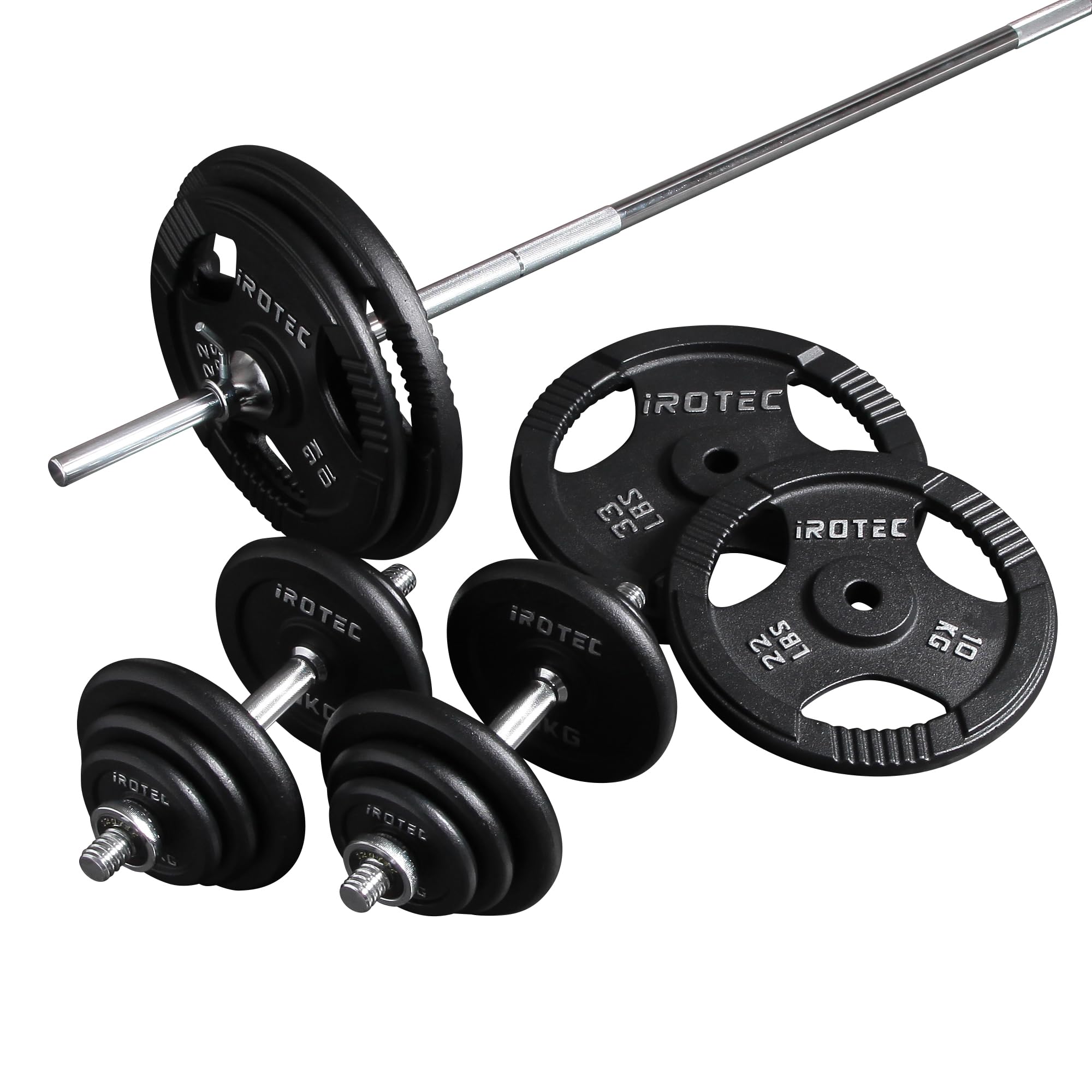 Amazon | IROTEC（アイロテック）アイアンバーベルダンベル100KGセット