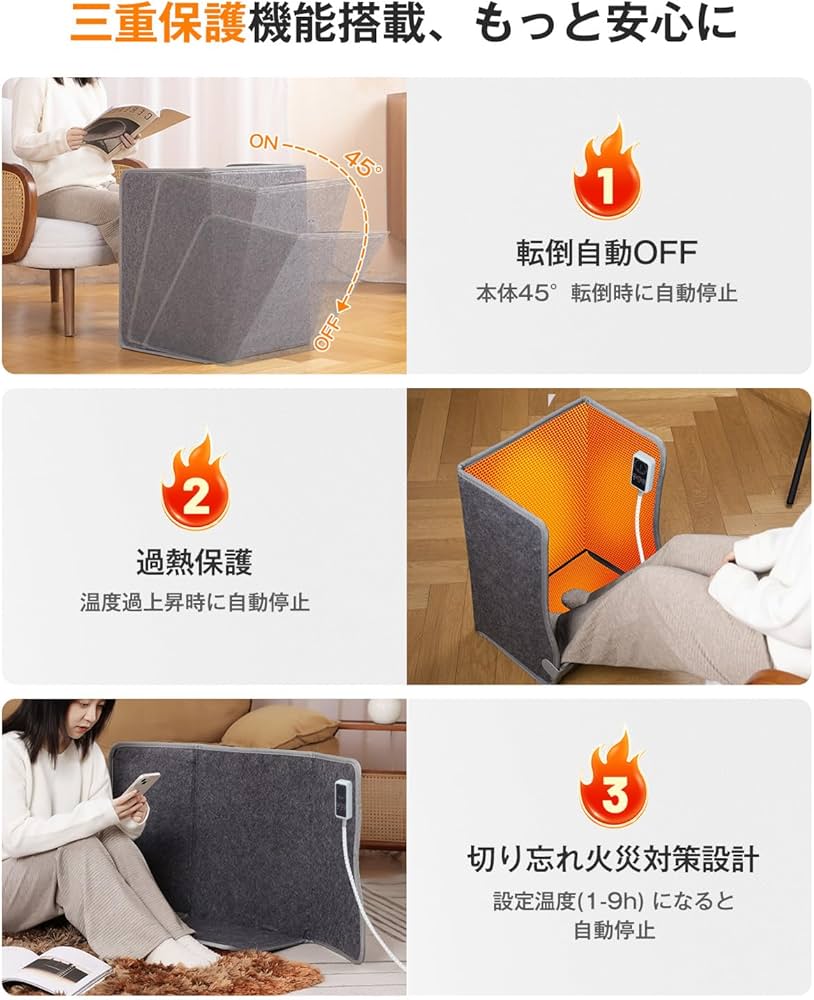 Amazon | 【4面発熱 パネルヒーター pro】高温版85℃ 足元ヒーター