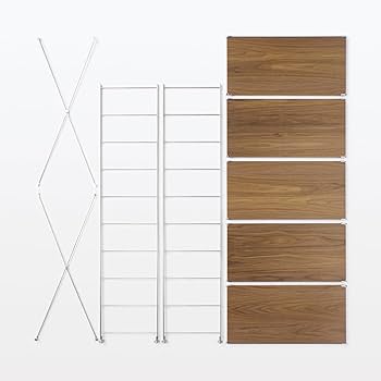 Amazon｜無印良品 ステンレスユニットシェルフ ウォールナット材棚