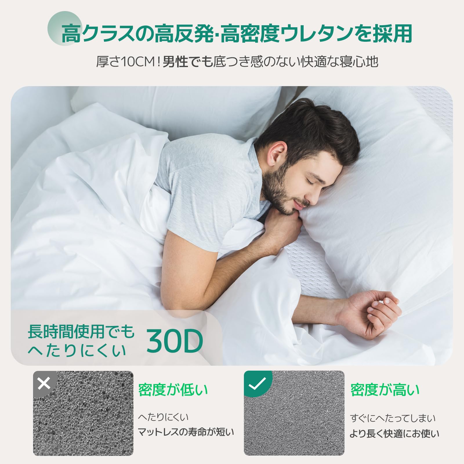 Amazon｜Novilla マットレス シングル 3つ折り 10cm 硬め マットレス