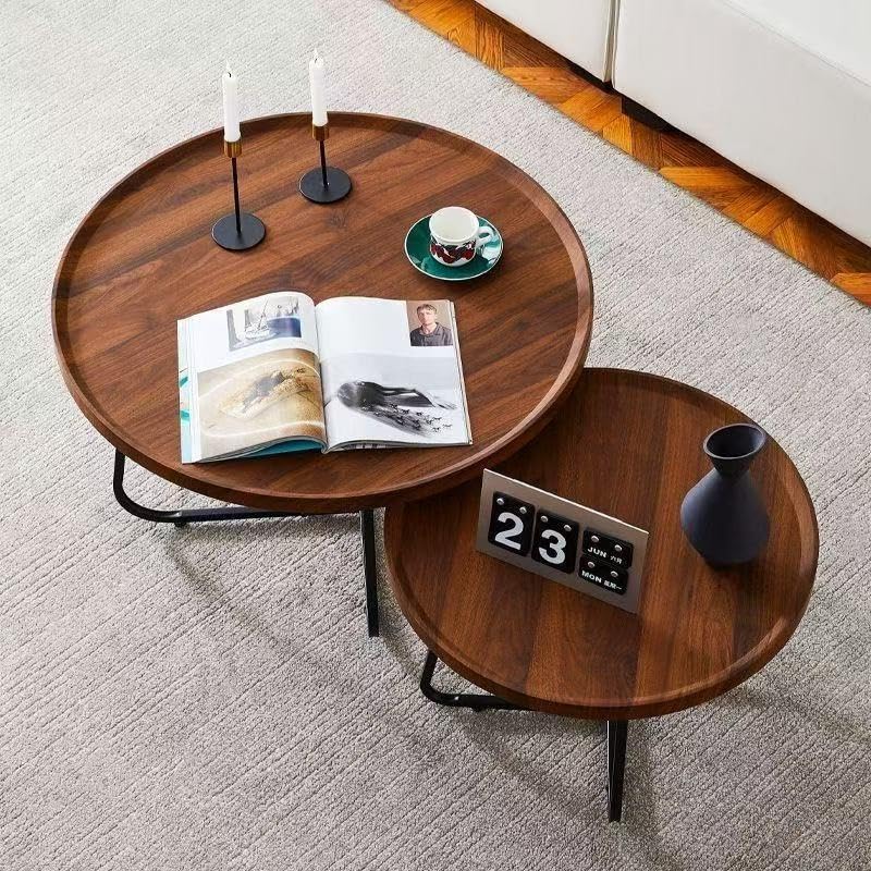 Amazon.co.jp: VEEZHA ネストテーブル 丸 ローテーブル ガラス