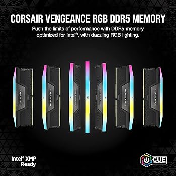 CORSAIR VENGEANCE RGB DDR5 RAM 64GB (2x32GB) 6400MHz CL32-40-40-84
