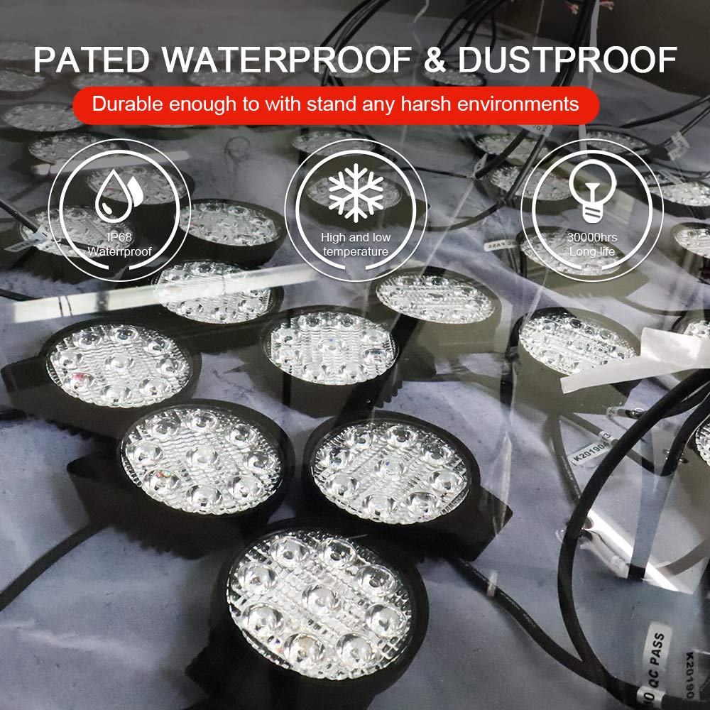 Exzeit 3.5 Inch Round LED Light Pods, 54W 5000LM Offroad Light
