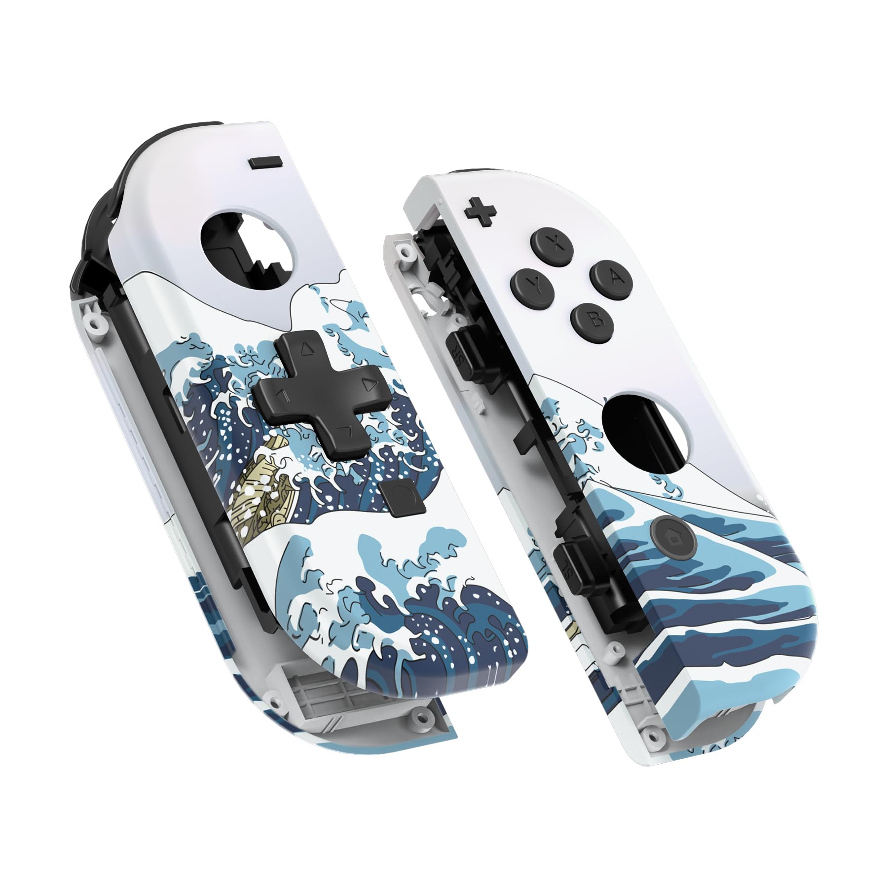 Amazon.com: eXtremeRate The Great Wave Soft Touch Joycon Handheld