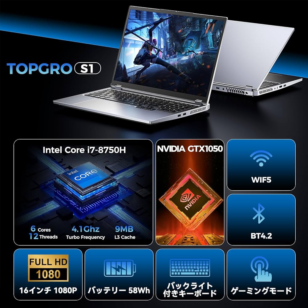 Amazon.co.jp: TOPGRO S1 ゲーミング ノートパソコン【Core i7-8750H