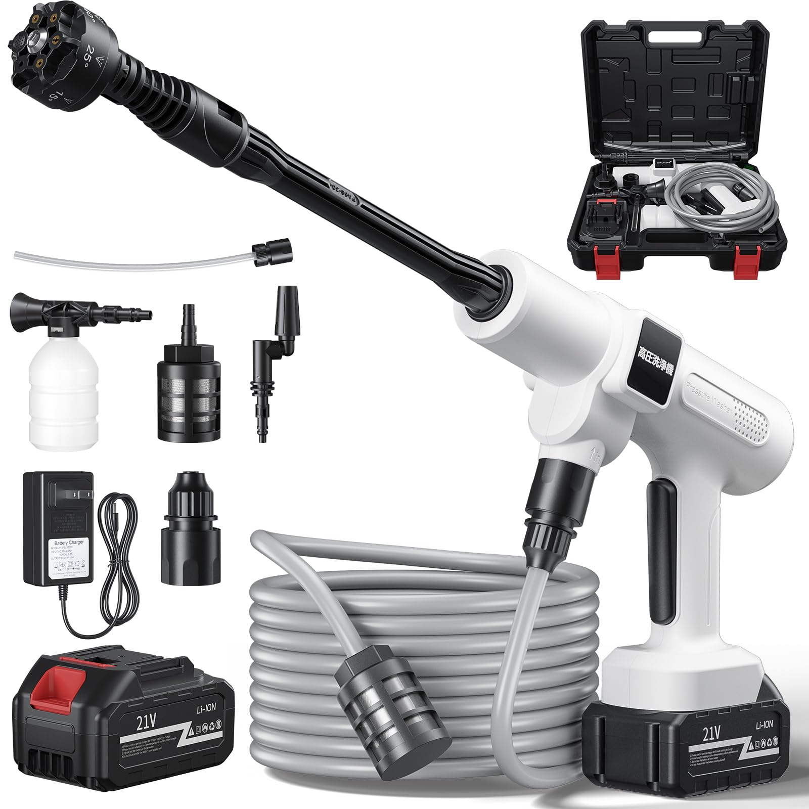 Amazon | 【2026新登場強化版】高圧洗浄機 コードレス 充電式