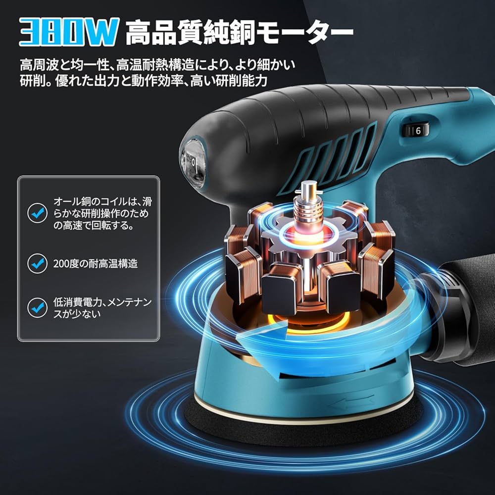 Amazon.co.jp: サンダー 電動 ランダムオービット 電動サンダー 6段階