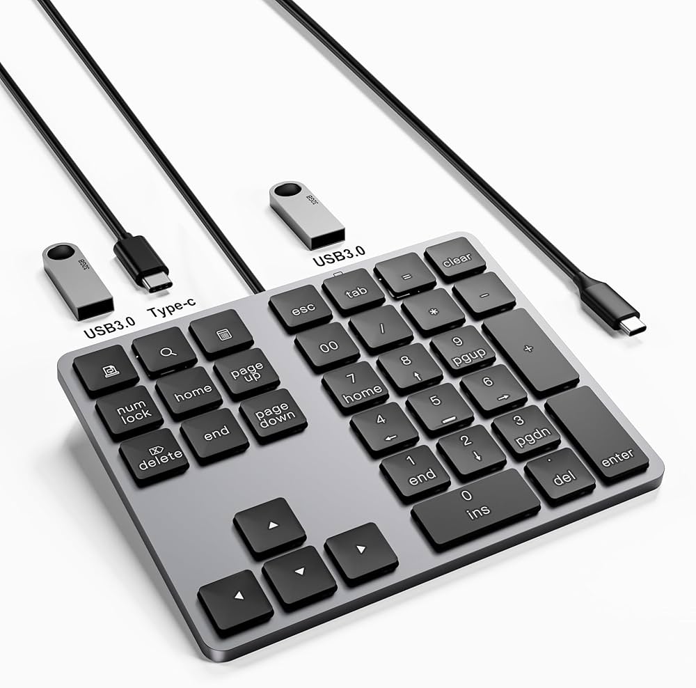 Amazon | テンキー 有線 薄型 34キー mac テンキーボード Tabキー付き