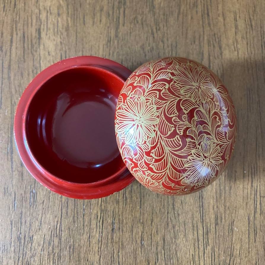 Amazon.co.jp: 琉球漆器 べんぼう 沈金 草花文 香合 香蓋 沖縄漆器