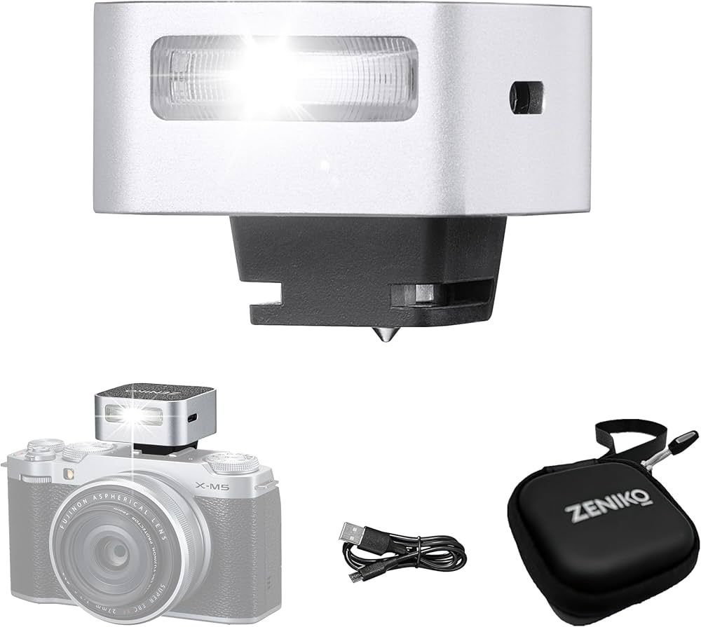 Amazon | Zeniko ZF04&ZF08 カメラフラッシュ (シルバー, ZF08