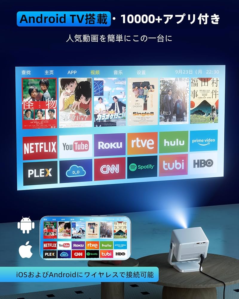 Amazon.co.jp: WISHOLY プロジェクター 家庭用【2025新登場！Android