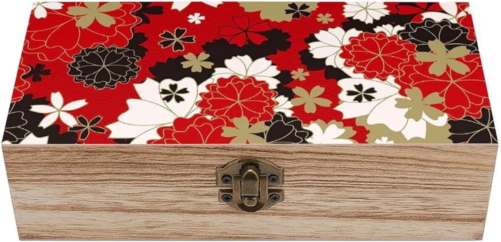 Amazon｜木製ボックス 和風 和柄 花 桜 収納ケース アクセサリー収納