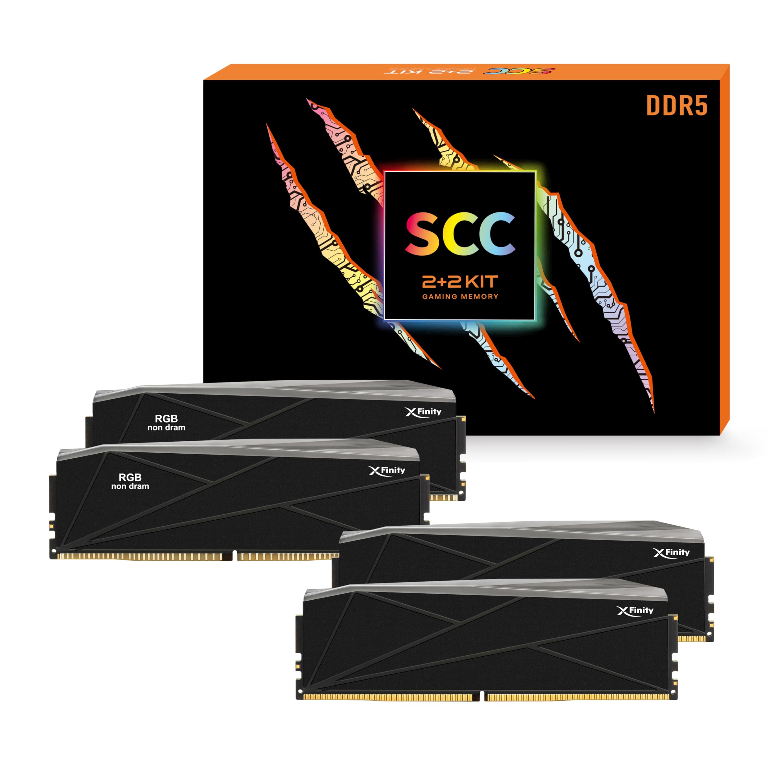 V-Color DDR5 SCC 2+2 KIT Manta XFinity 32GB(16GBx2) 8000MHz CUDIMM